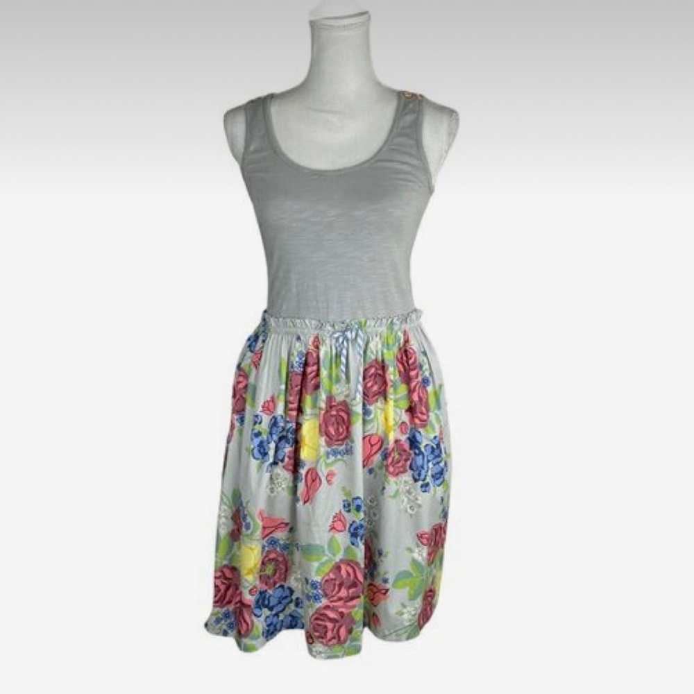 MATILDA JANE Seven Seas Grey and Floral Dress size M